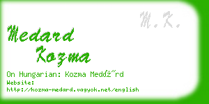 medard kozma business card